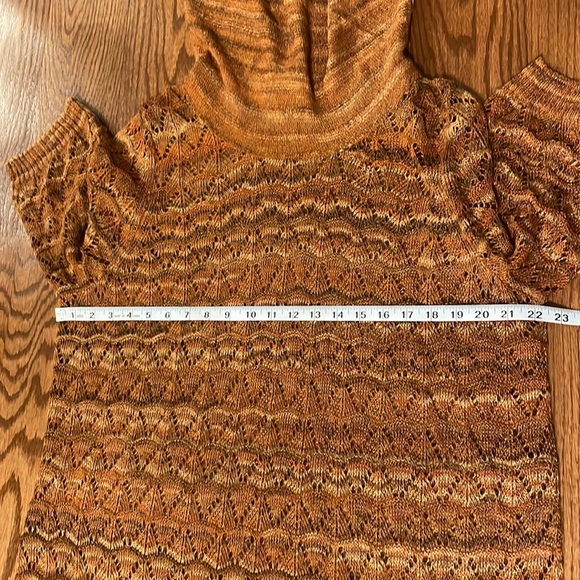 CATHERINES NWT CROCHET lightweight knit layering sweater cowl neck 1X rusty - Picture 11 of 12